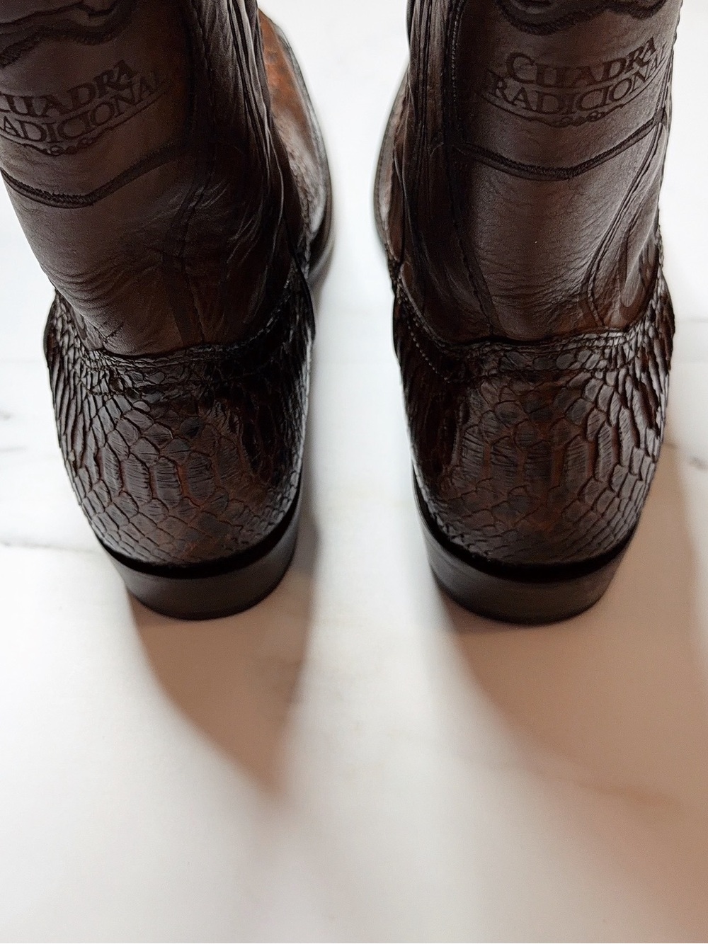 Cuadra Engraved Python Western Boots - Picture 8 of 11